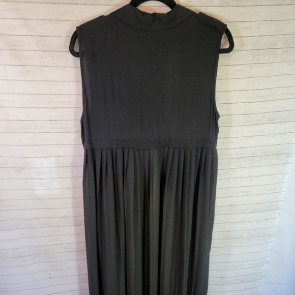 LUSH SLEEVELESS SHEER BLACK DUSTER W FRONT POCKETS, SZ MEDIUM - Picture 9 of 13